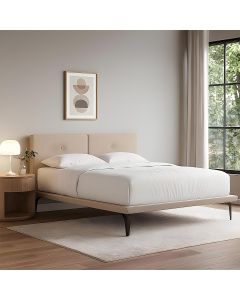 Cama Japonesa Toquio King com Cabeceira Almofada Linho Bege