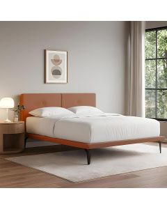 Cama Japonesa Toquio Casal com Cabeceira Almofada Linho Telha