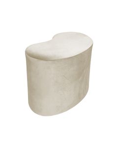 Puff Orgânico Luxo Feijão Veludo - Bege