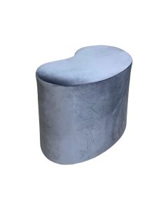 Puff Orgânico Luxo Feijão Veludo - Cinza